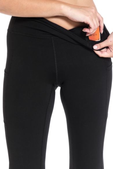 Athletic Pocket  Capri - Black