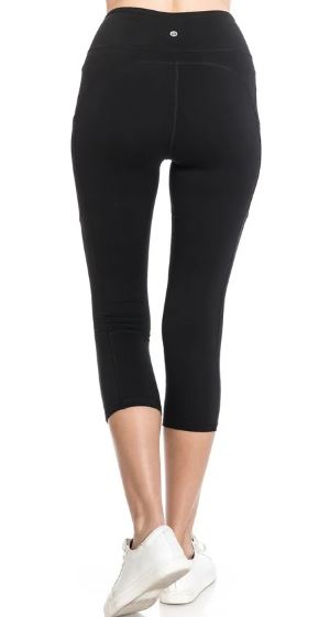 Athletic Pocket  Capri - Black