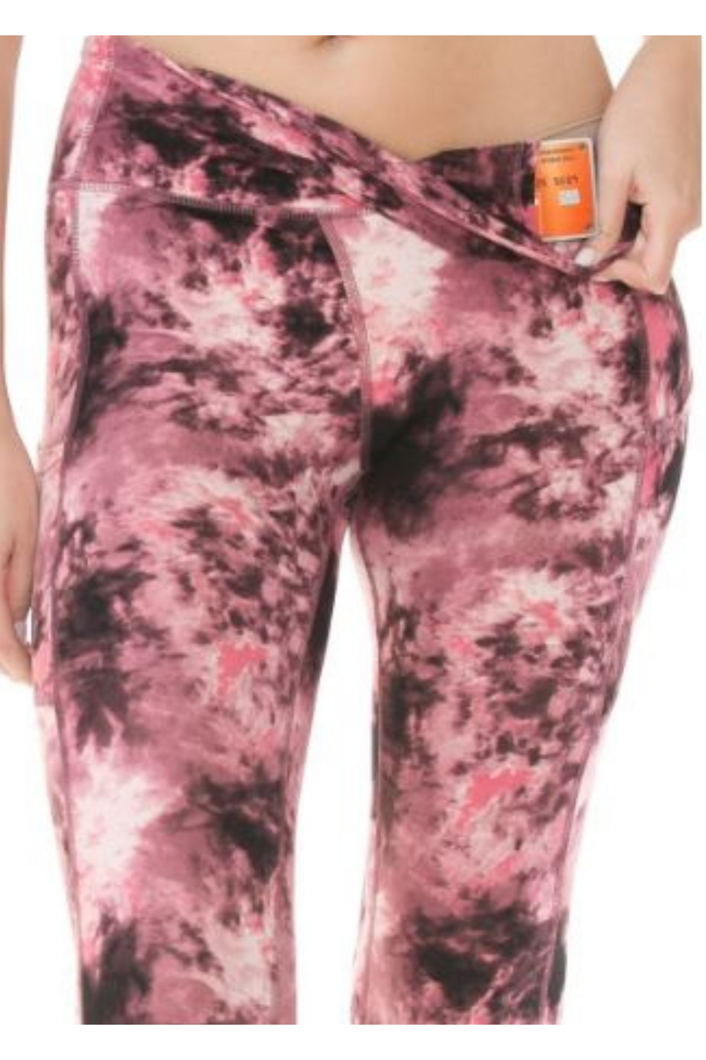 Athletic Pocket  Capri -  Tie Dye Pink