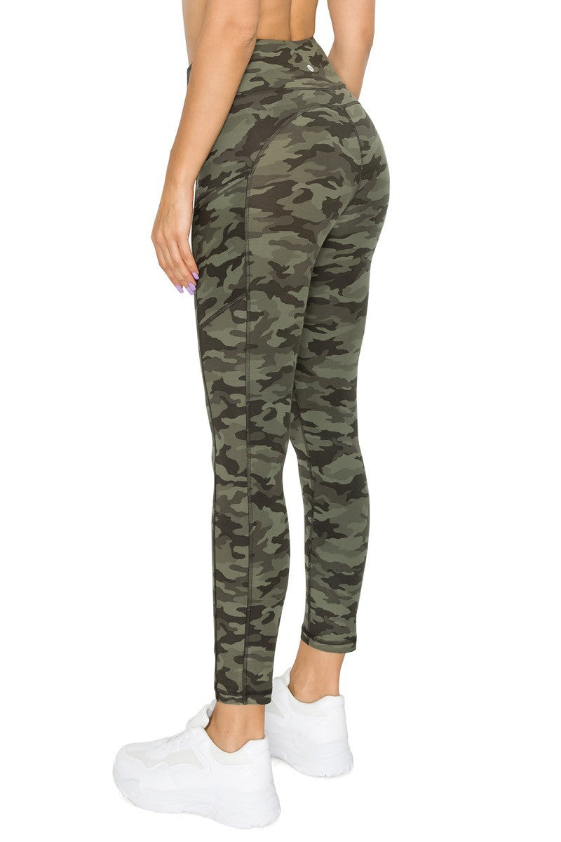 Athletic Pocket  Capri - Green Camo